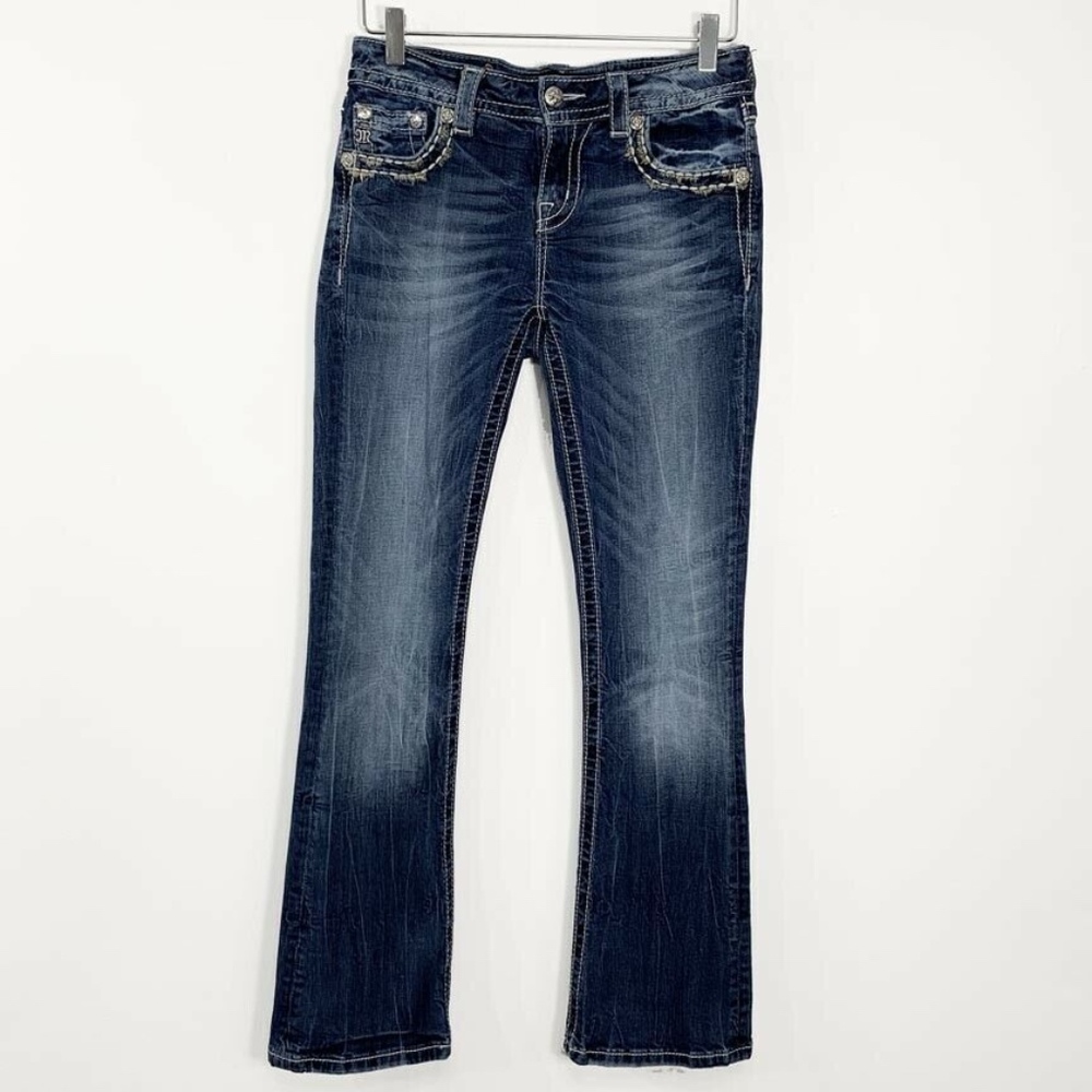 Miss Me Womens Size 28 Boot Cut Jeans Mid Rise - Picture 2 of 8